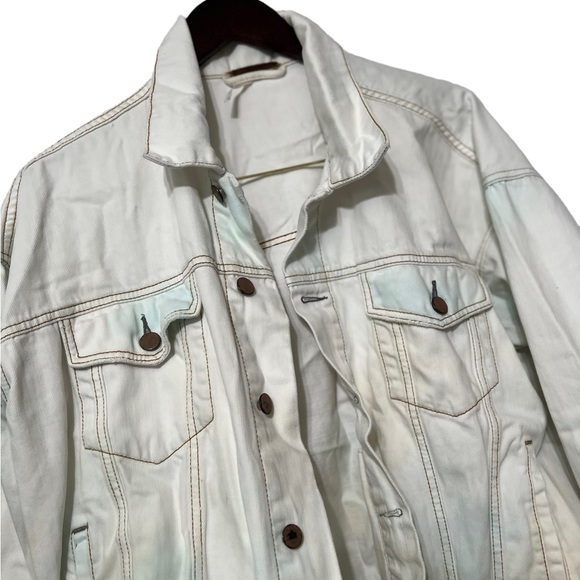 FREE PEOPLE Tie Dye Denim Jean Jacket Coat - Picture 8 of 12